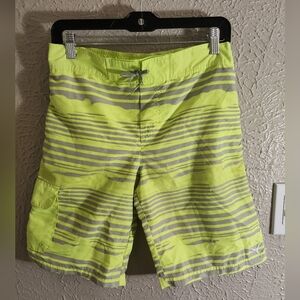 Puma Green and Gray Board Shorts Quick-Dry Swimwear